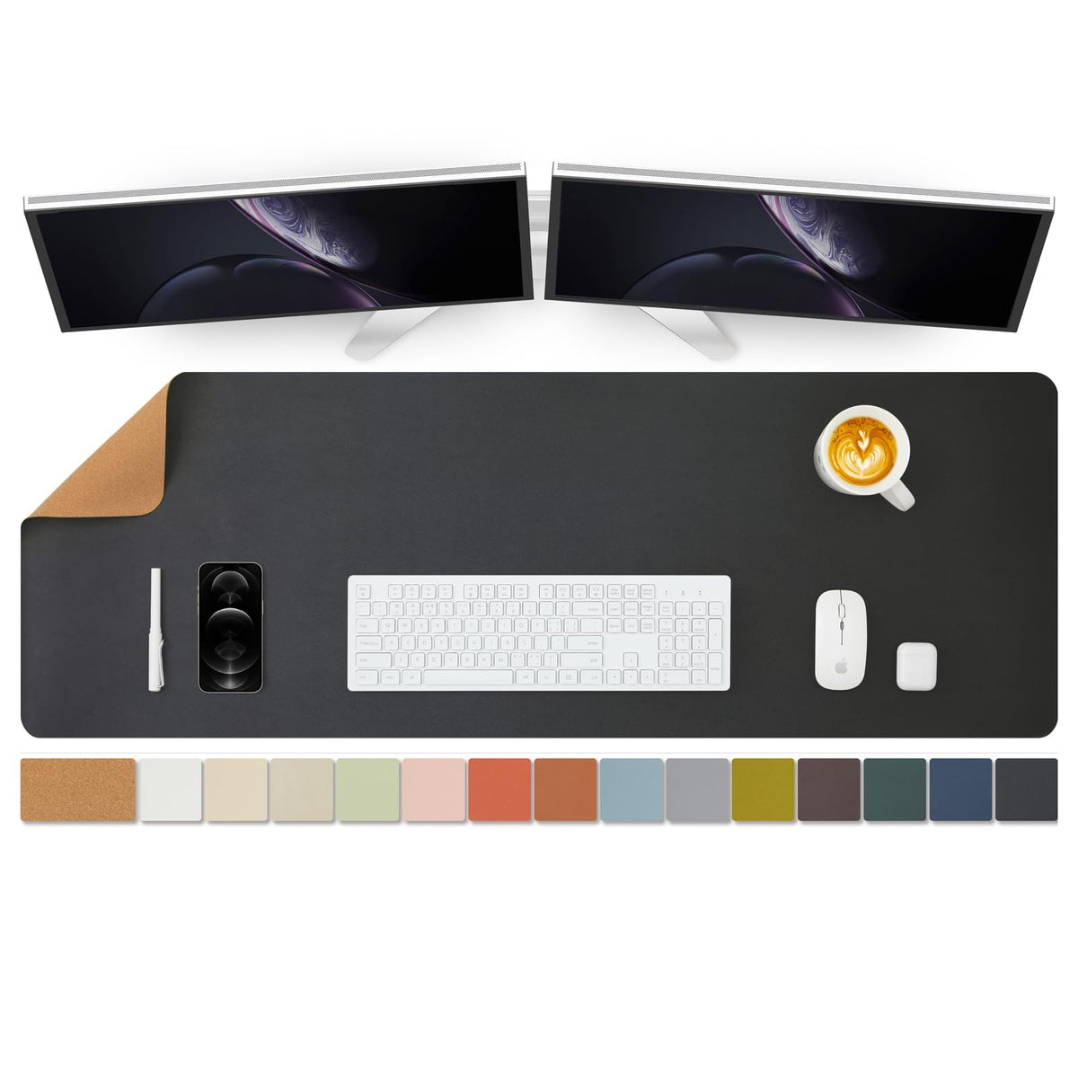 Large Cork Desk Mat - 47.2"x 17" Desk Pad for Office and Home - Ideal for Large Mouse Pad and Desk