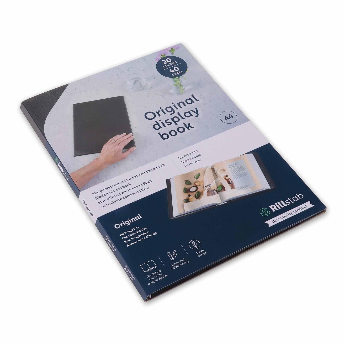 Rillstab Original Display Book (20 Transparent/Clear Pockets) | A4 Front Page Ring Binder Portfolio