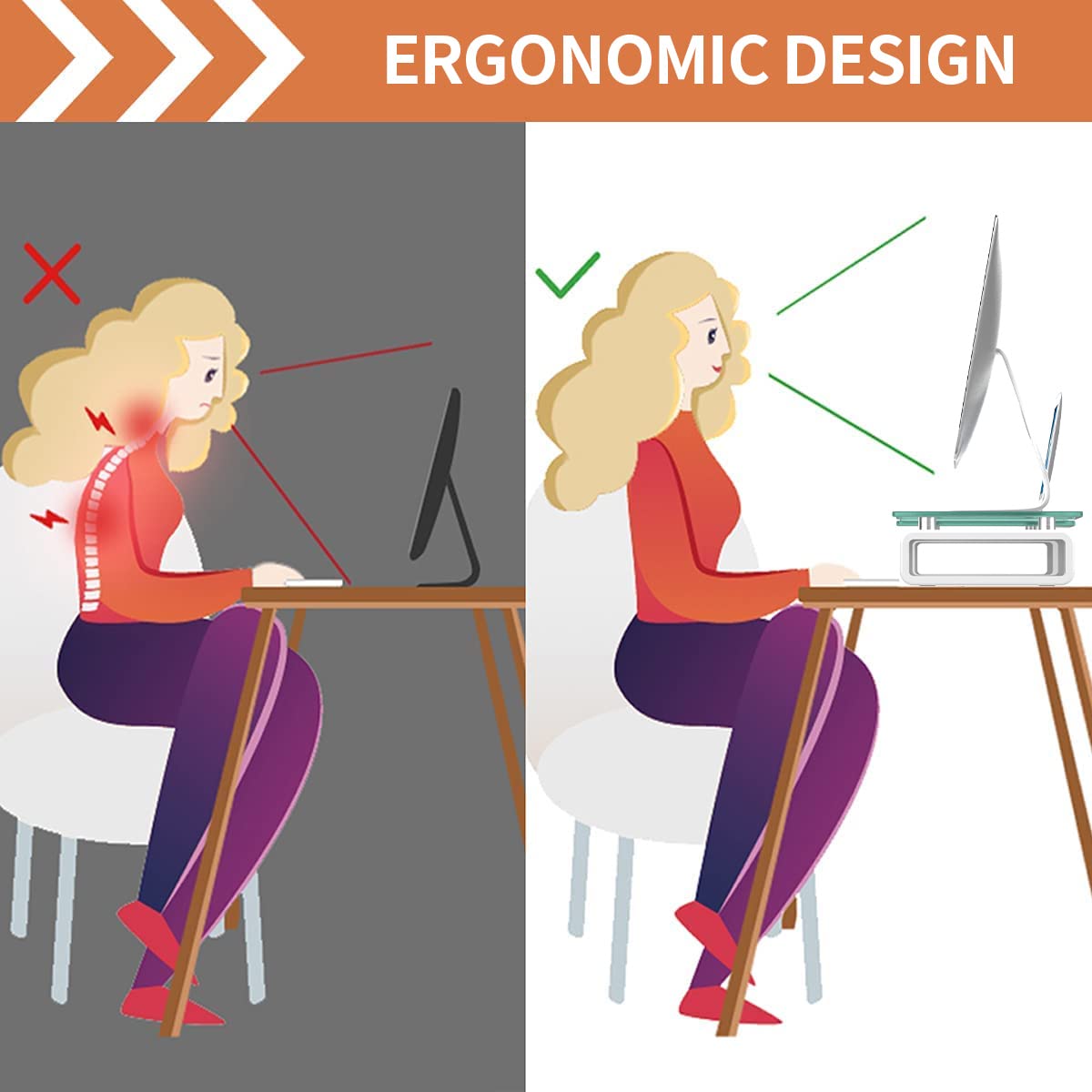 Hemudu Dual Monitor Stand, Computer Monitor Stand, Desktop Organizer, Monitor Stand Riser for PC