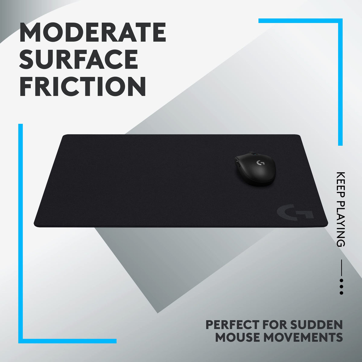 Logitech G640 Large Cloth Gaming Mouse Pad (600x460x3) - Black