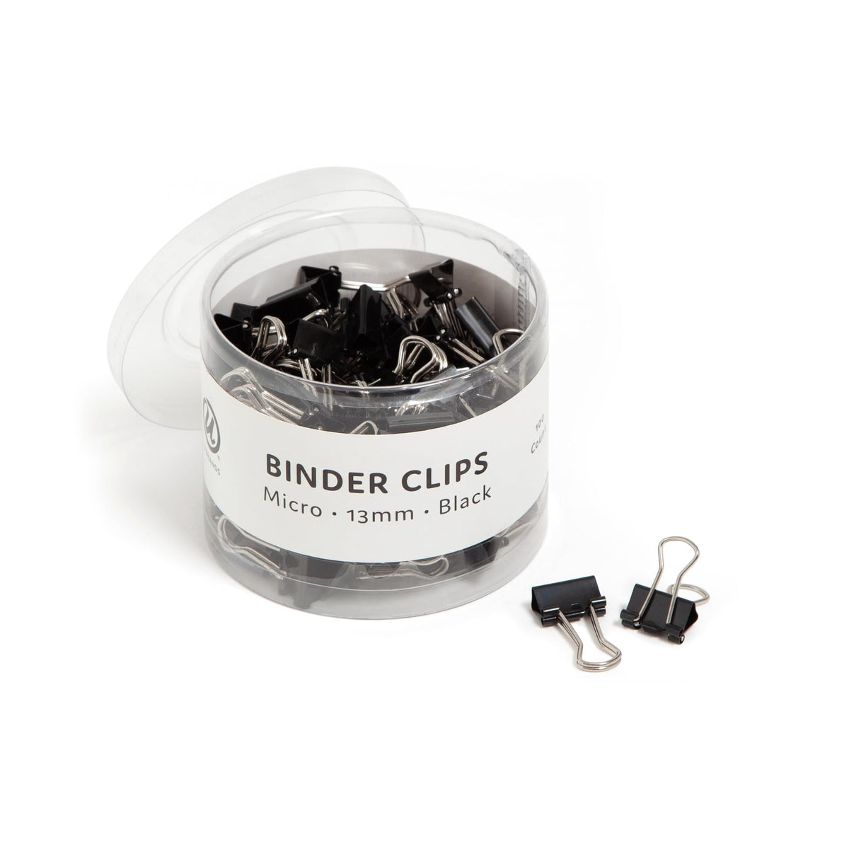 U Brands Binder Clips, 100-Count, 1/2 Inch, Small Paper Clamps, Black