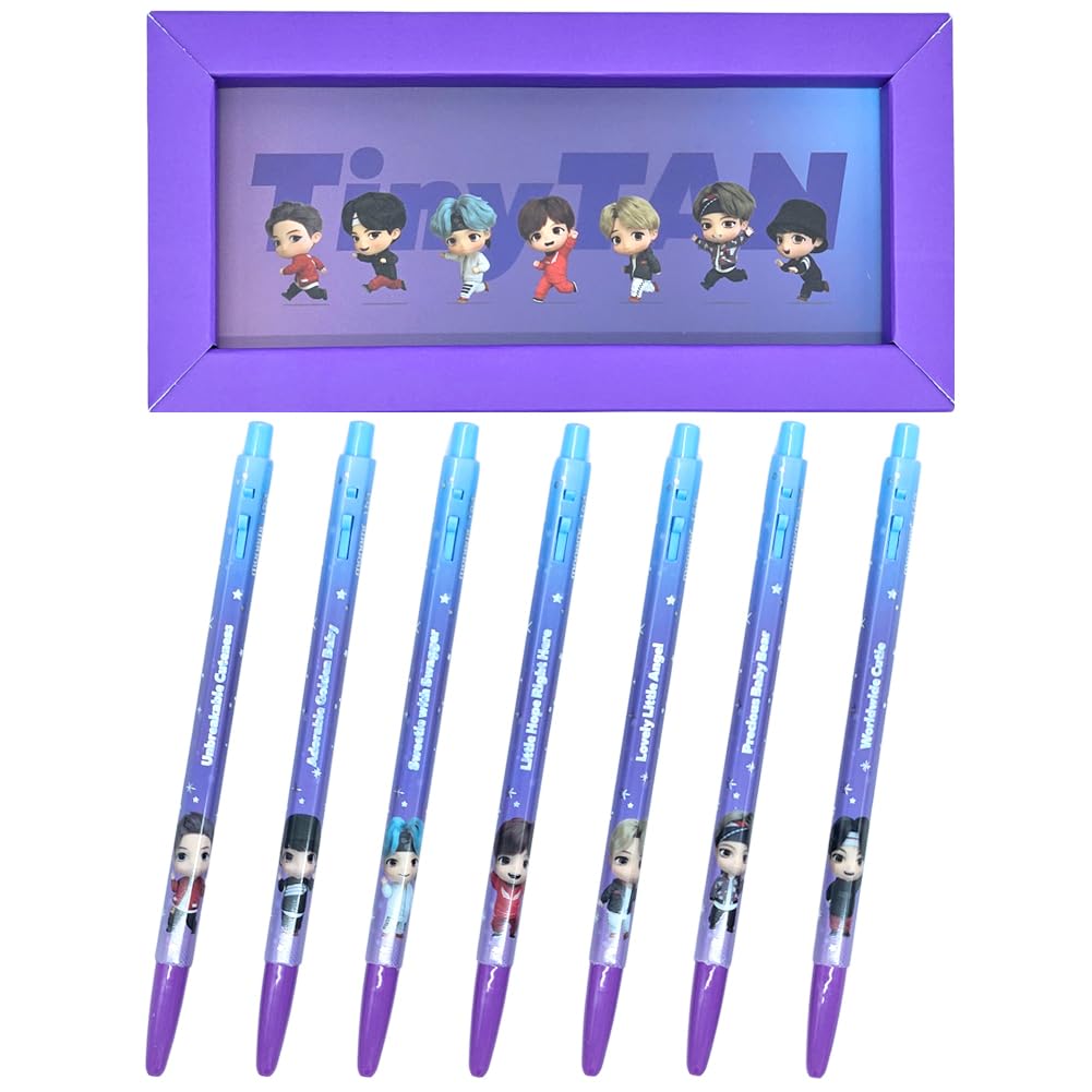 TinyTAN BTS Merchandise Official Licensed Kpop Merch Character Ballpoint Pen Black, 0.5mm, (1 Pack