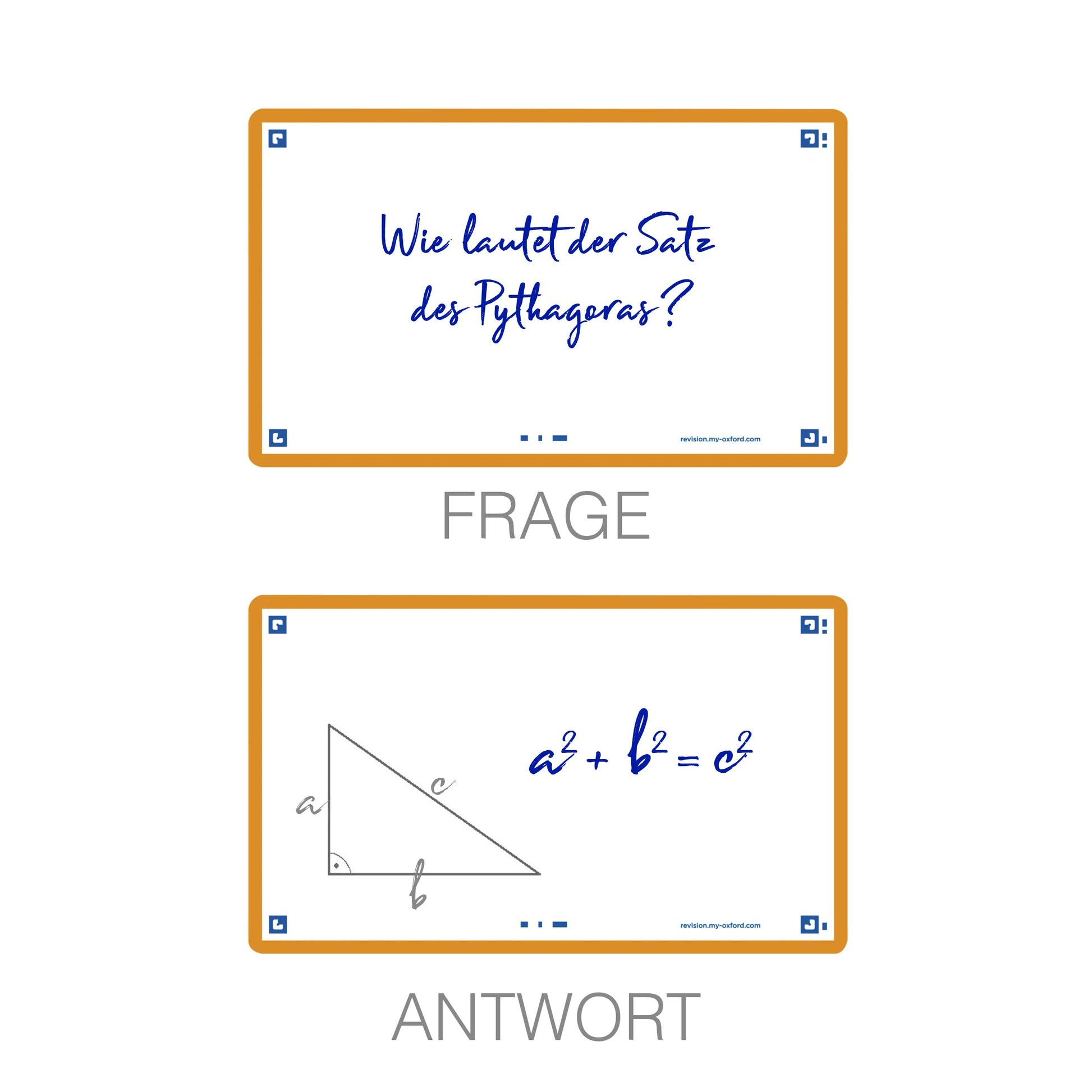 Flash Cards by Oxford, Blank with Orange Frame, Pack of 80 Cards, 7.5 x 12.5cm Size