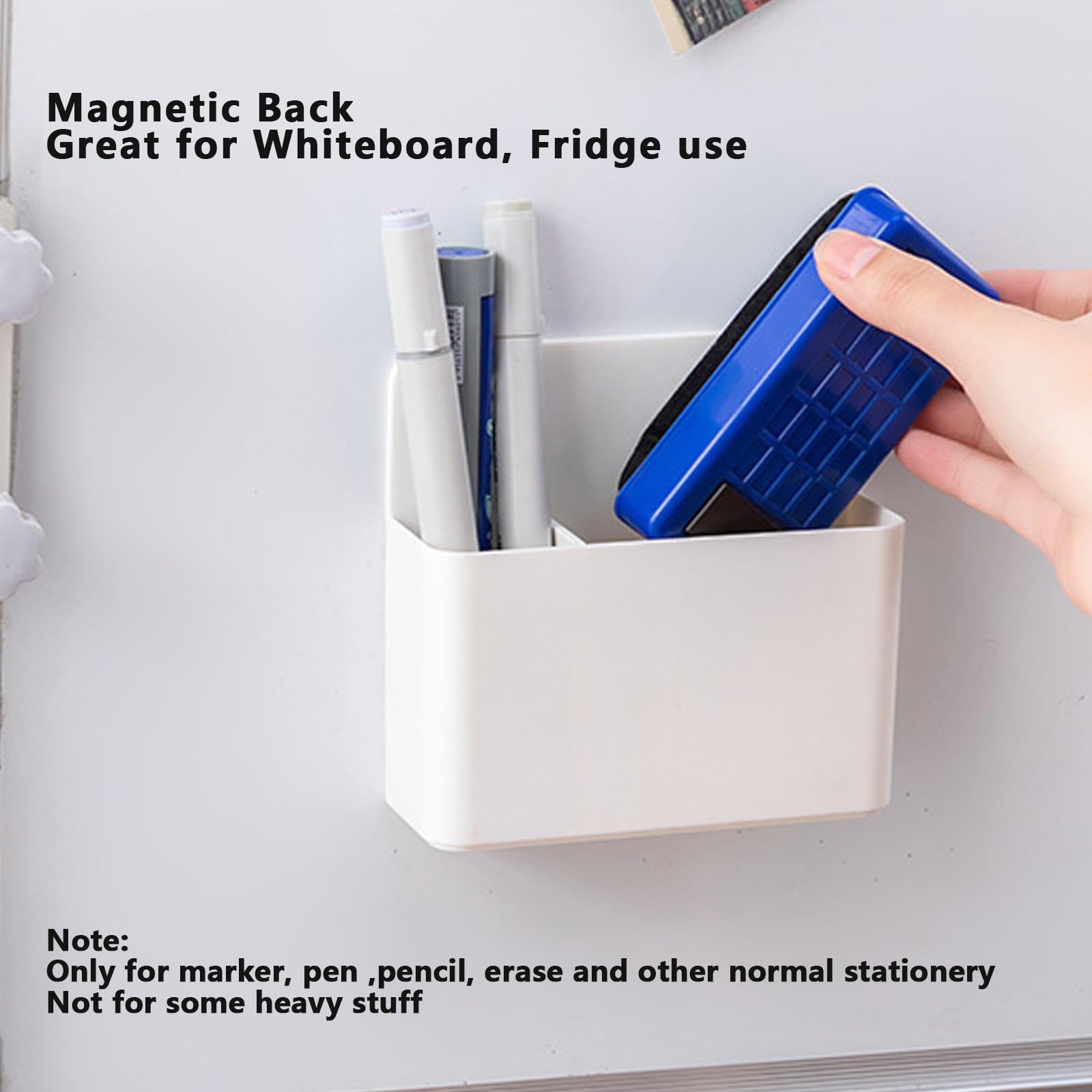noonebutyou 4-in-1 Magnetic Marker Holder - Dry Erase, Wall Mount, Self-Adhesive Pen Holder for