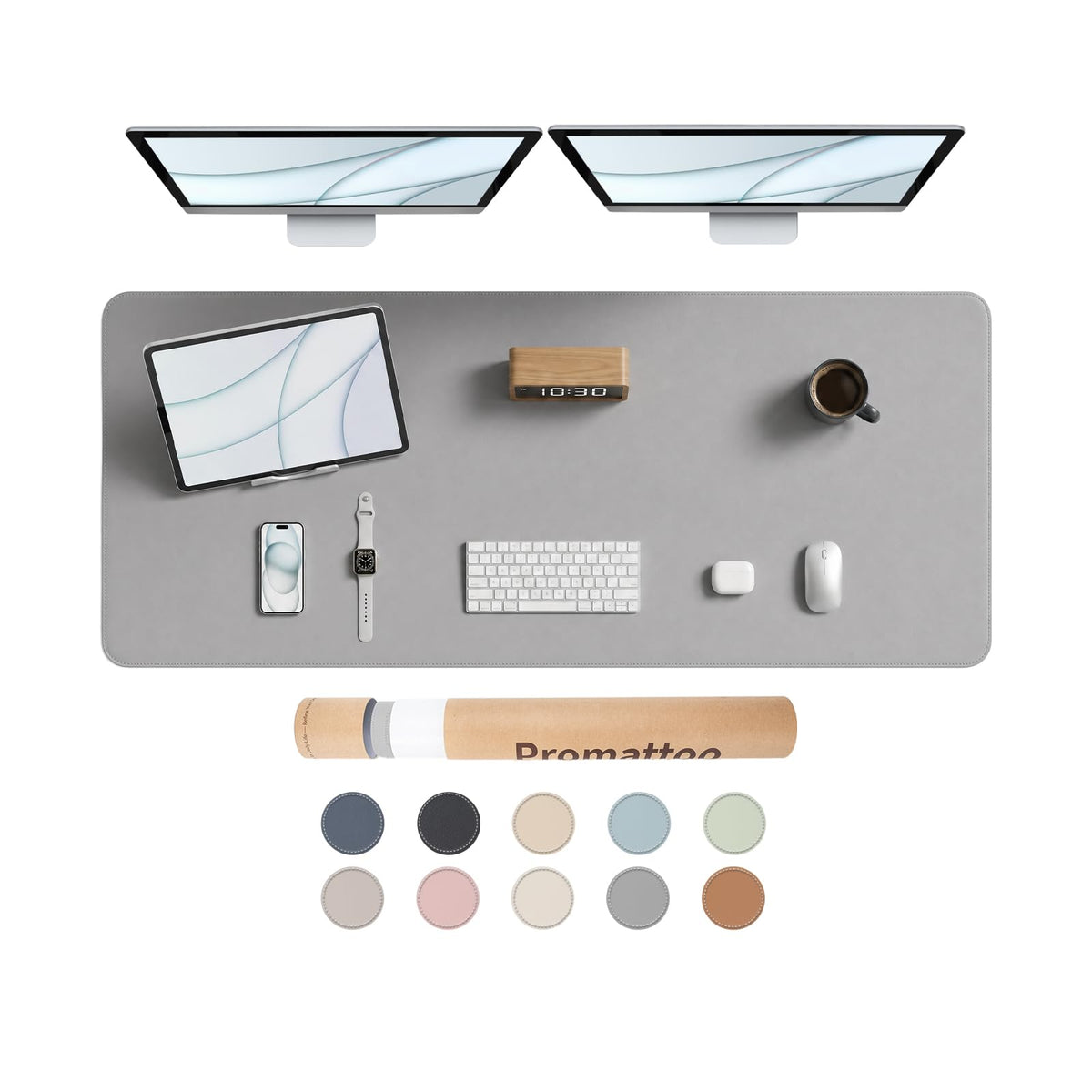 PROMATTOO Large Desk Pad Non-Slip Desk Mat Protector for Keyboard Mouse Waterproof Vegan Leather