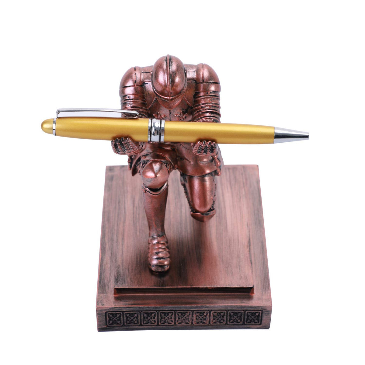 NCQIXIAO Knight Pen Holder Desk Ornament Resin Pencil Holders Desk Accessories and Organizer For