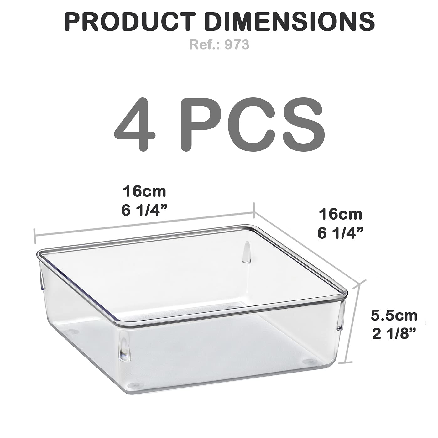 Acrimet Drawer Organizer Modular, Box Tray Storage Bins for Office, Home, Makeup, Kitchen, Junk