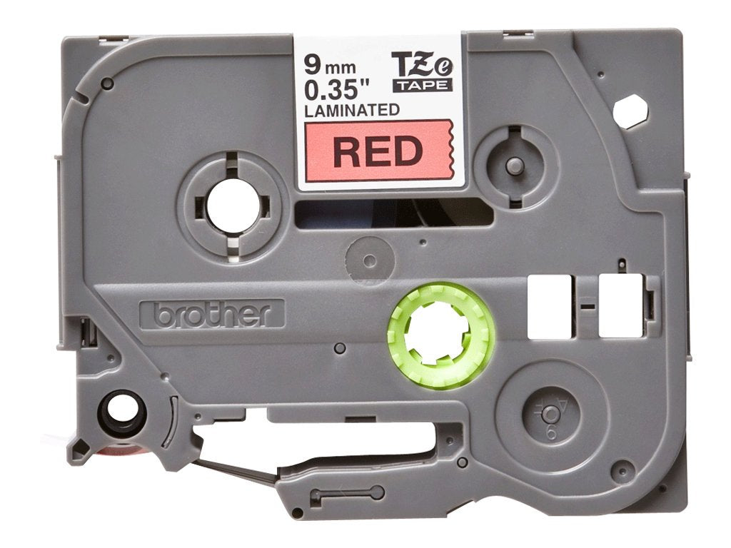 Brother TZe-421 Labelling Tape Cassette, Black on Red, 9 mm (W) x 8 m (L), Laminated, Brother