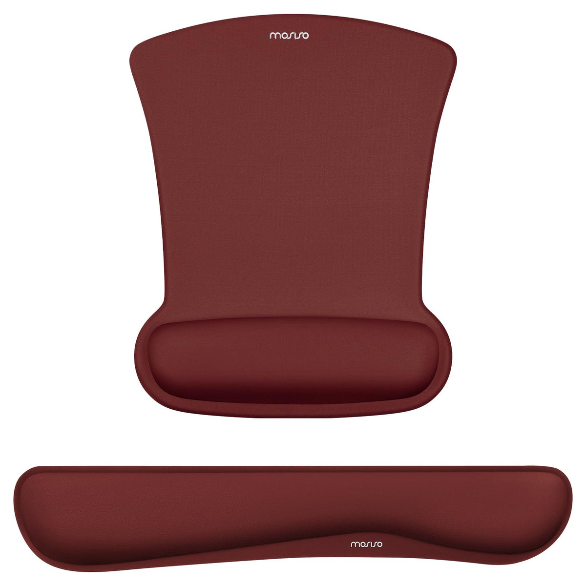 MOSISO Wrist Rest Support for Mouse Pad & Keyboard Set, Wine Red