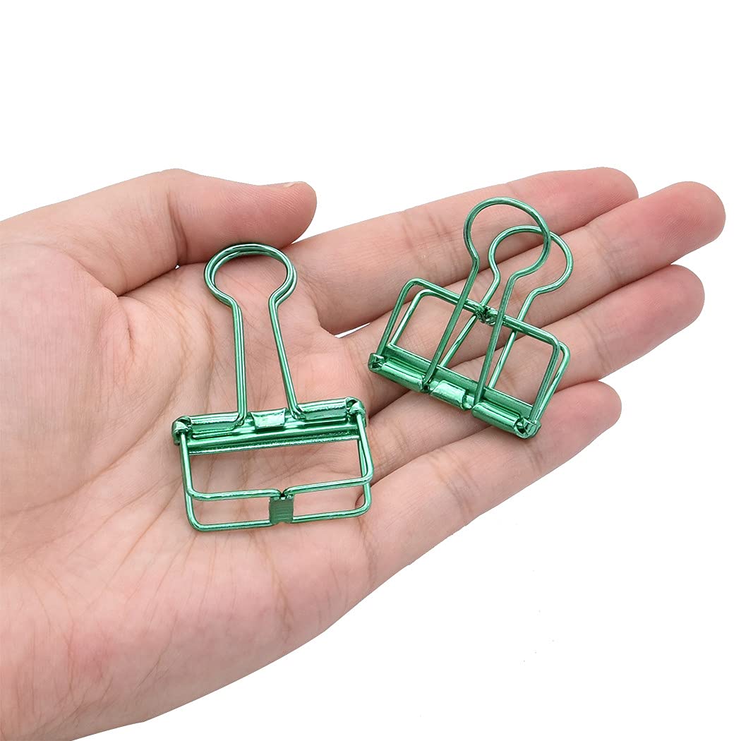 Binder Clips Paper Clamps 32mm Clips for Office School Supplies (Green)