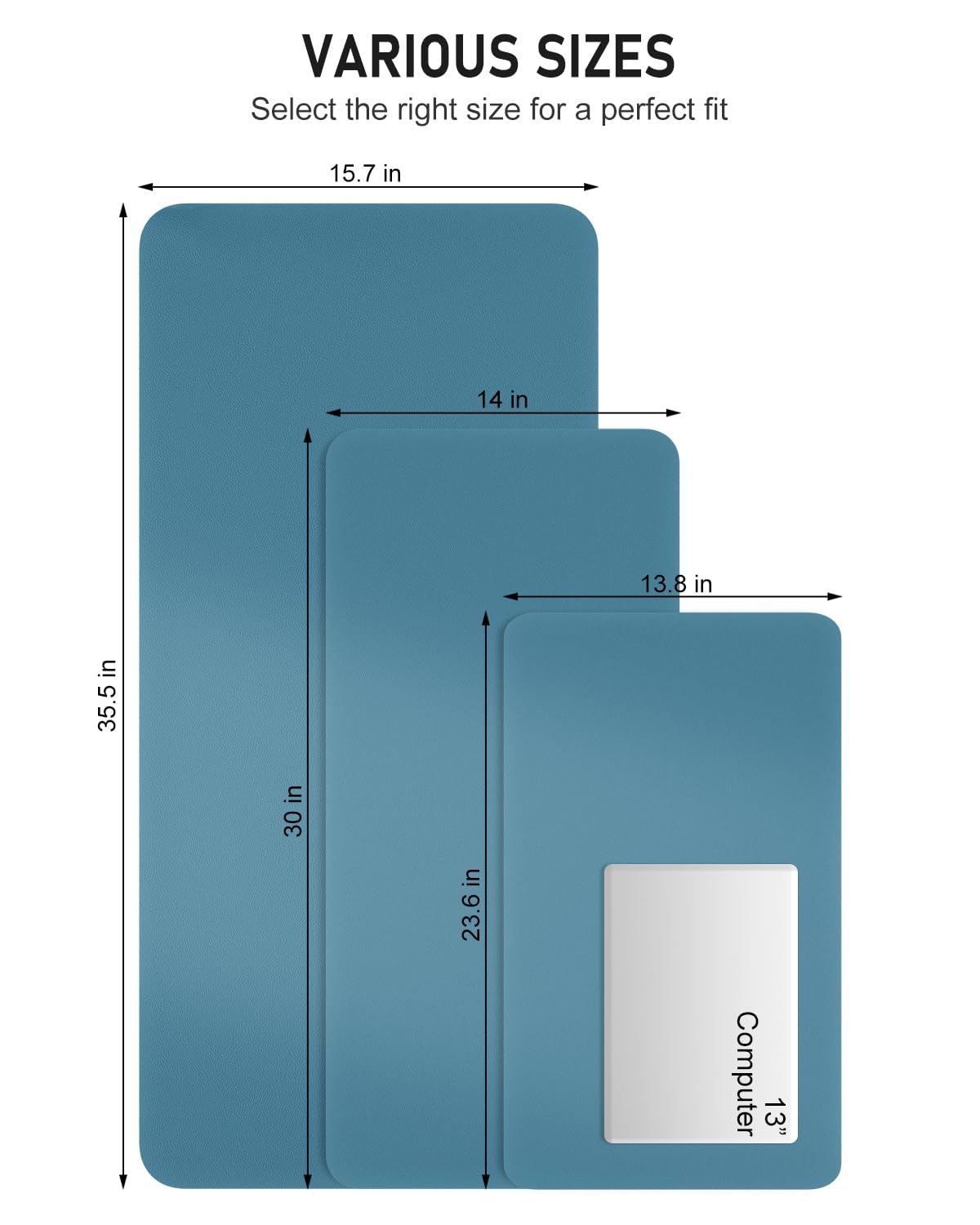 Niniubye Desk Pad, 35.5" x 17" PU Leather Non-Slip Desk Mat Large Mouse Pad for Desktop, Waterproof