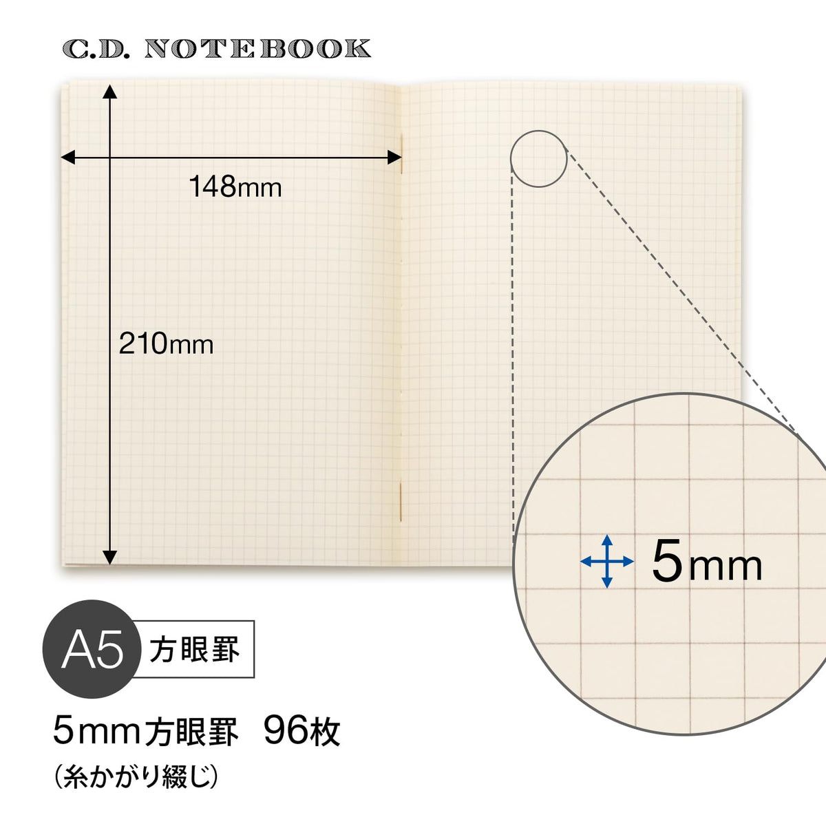 Apica CDC90S Premium CD Notebook, Graph Ruled, A5
