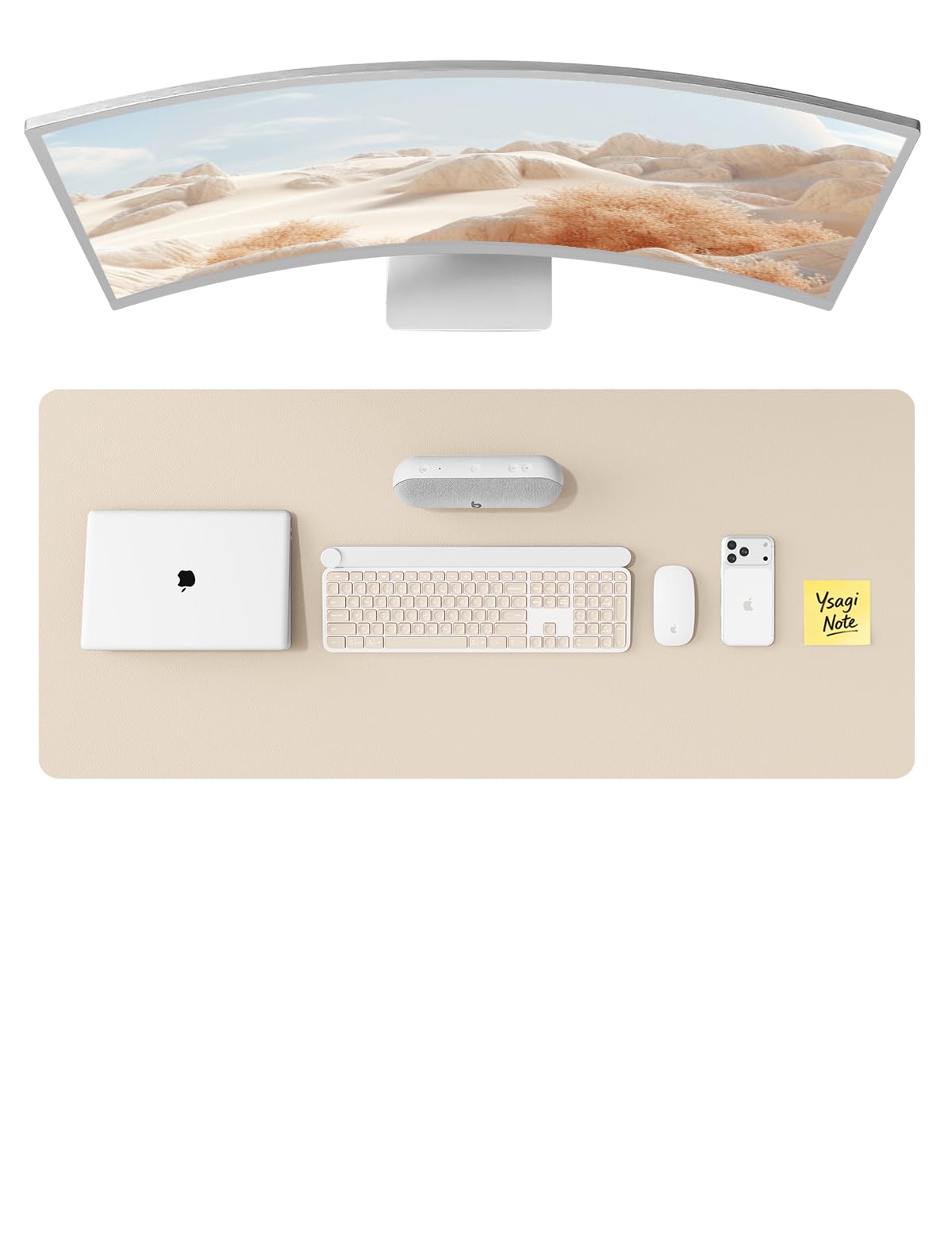 YSAGi Leather Desk Pad Protector, Office Desk Mat, Large Mouse Pad, Non-Slip PU Leather Desk