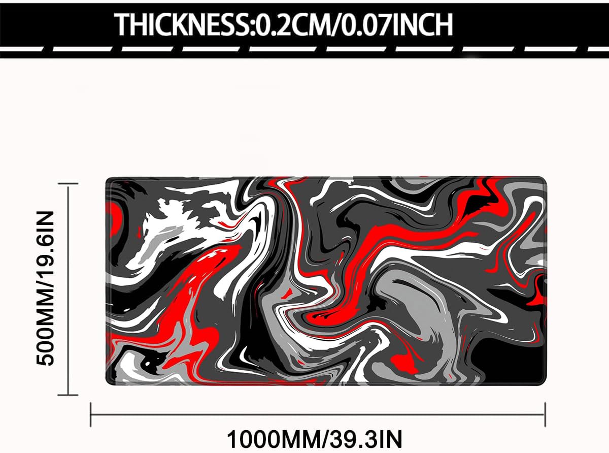 Rcege Large Gaming Mouse Pad Extended Desk Mat with Non Slip Stitched Edge