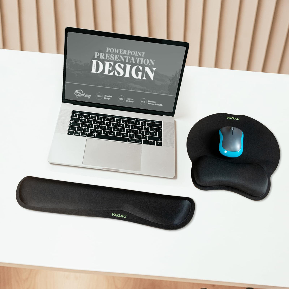 VAGAU Premium Keyboard Wrist Rest and Mouse Pad Wrist Support for 2 Pack