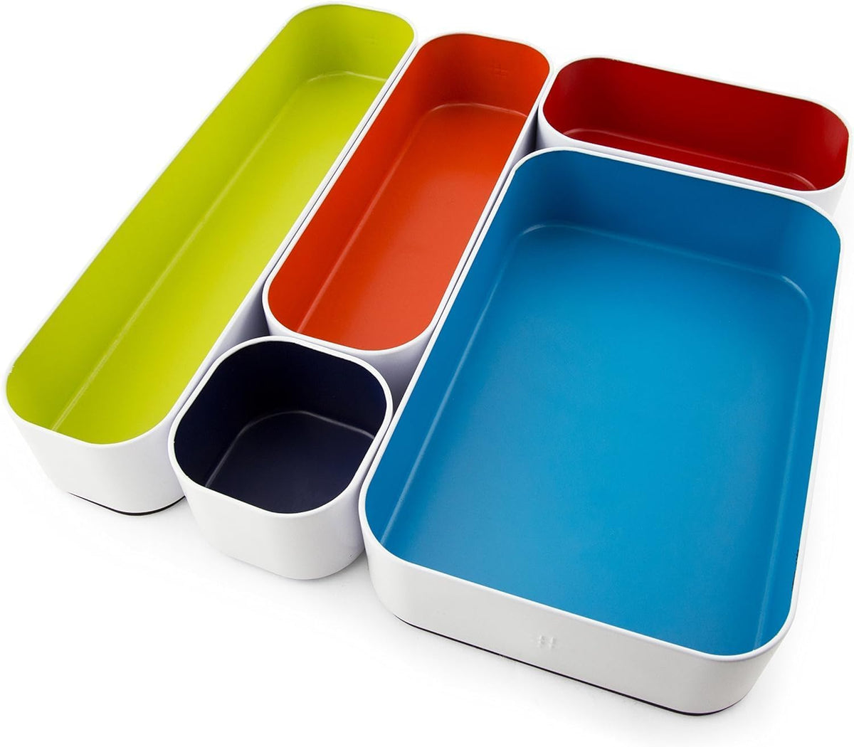 Three by Three Seattle Metal Drawer Organizer Tray Set, 5-Pc, 2" (Assorted)