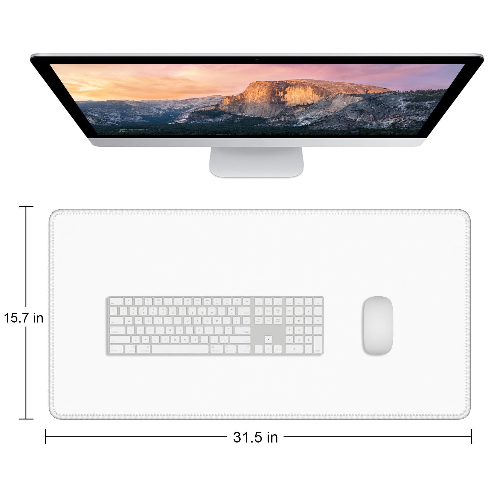Dapesuom Large Gaming Mouse Pad, Extended Mouse Mat with Stitched Edges, Full Size Keyboard Pad