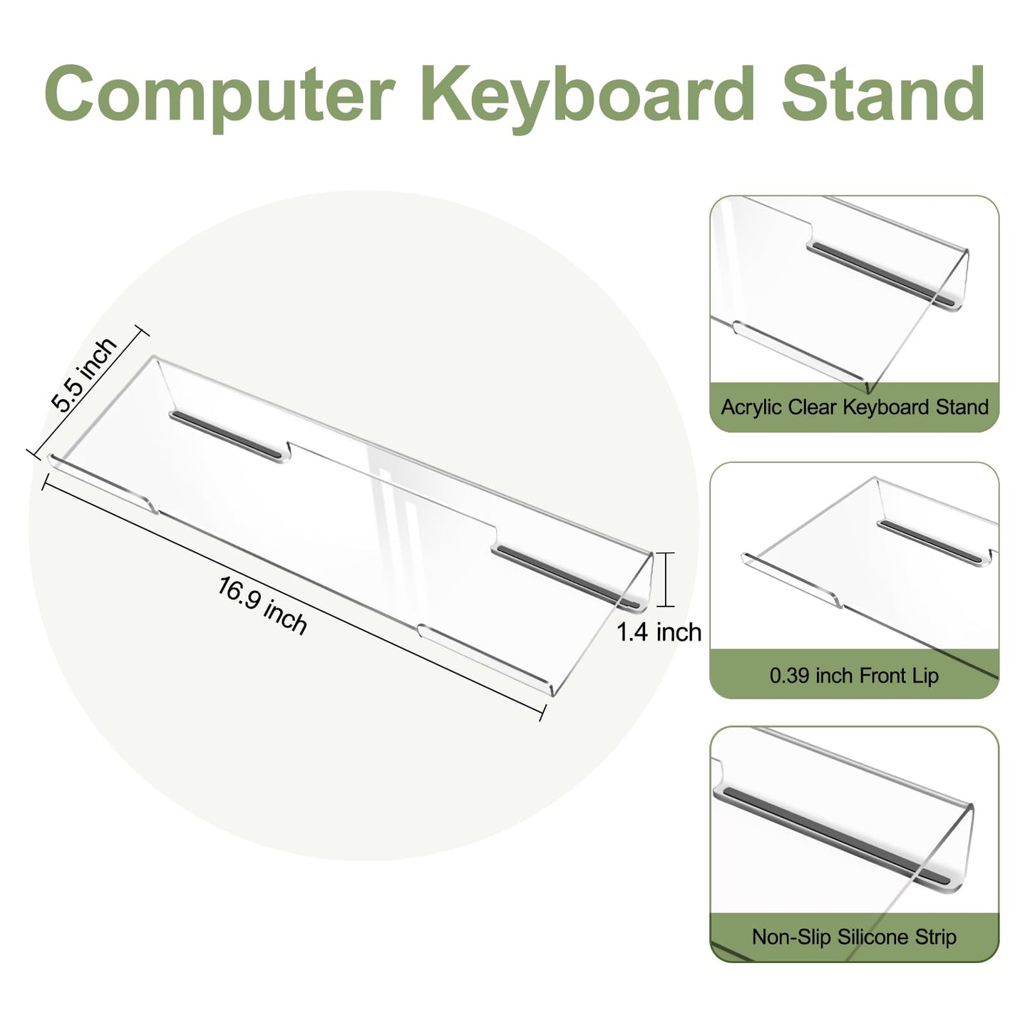 MOSISO Keyboard Stand&Wrist Rest Support for Keyboard &Mouse Pad Set