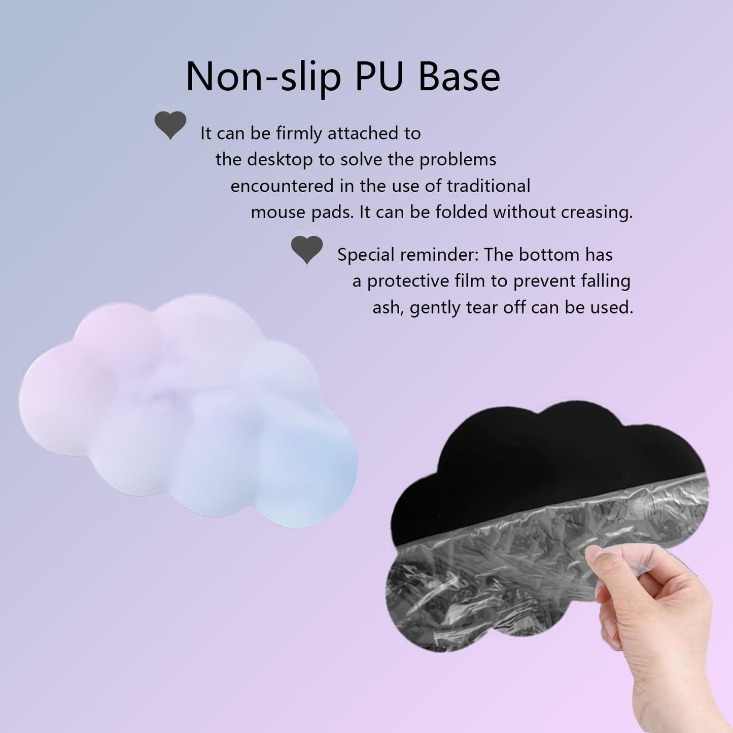 Cloud Mouse Pad and Keyboard Wrist Rest 4PCS Extended Large Desk Mat Pad Set Memory Foam Non-Slip
