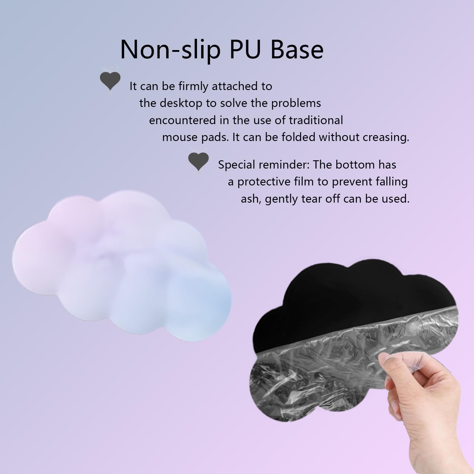Cloud Mouse Pad and Keyboard Wrist Rest 4PCS Extended Large Desk Mat Pad Set Memory Foam Non-Slip