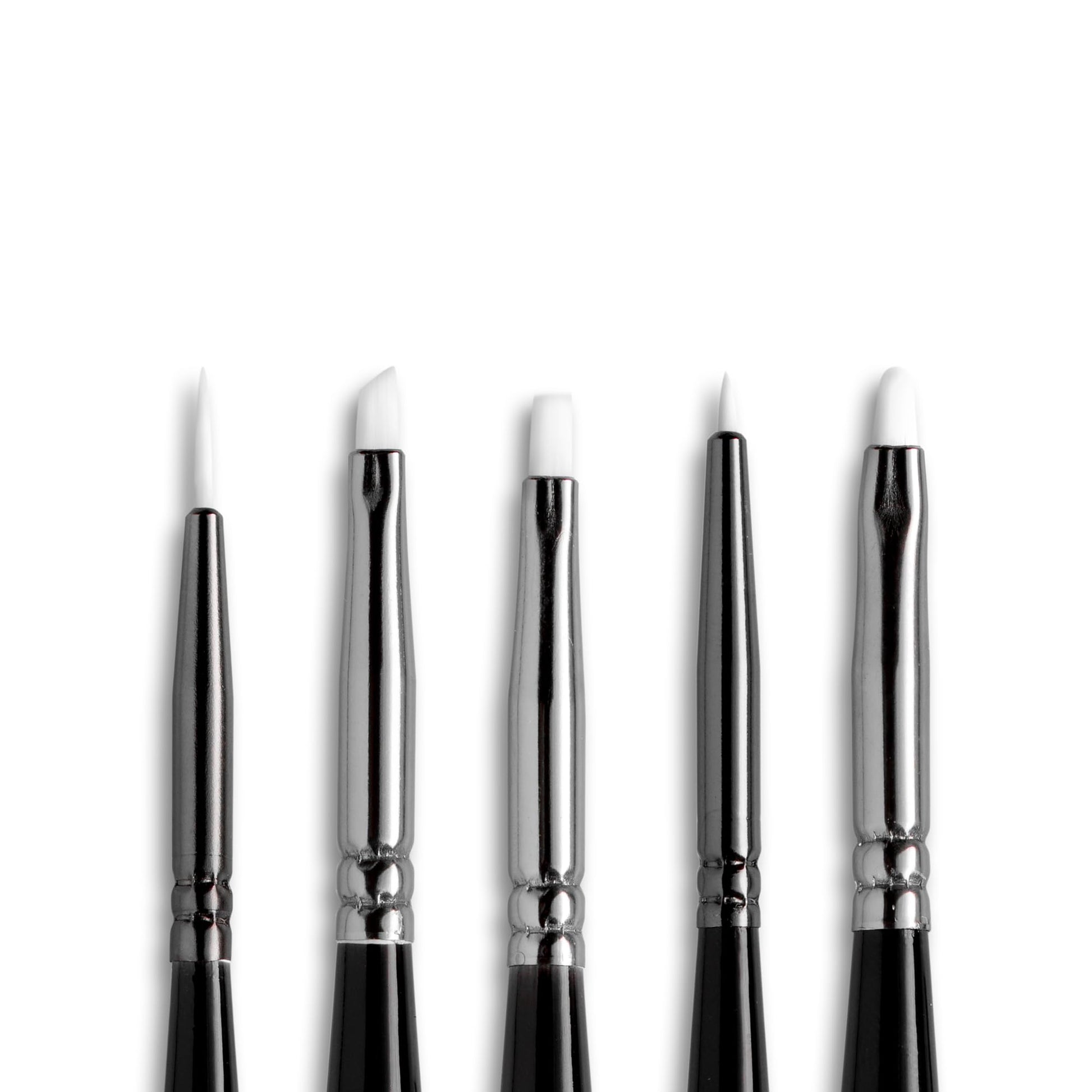 Angelus Micro Detail Paint Brush Set of 5 Synthetic Fibers, Ideal for Acrylic, Leather, Model