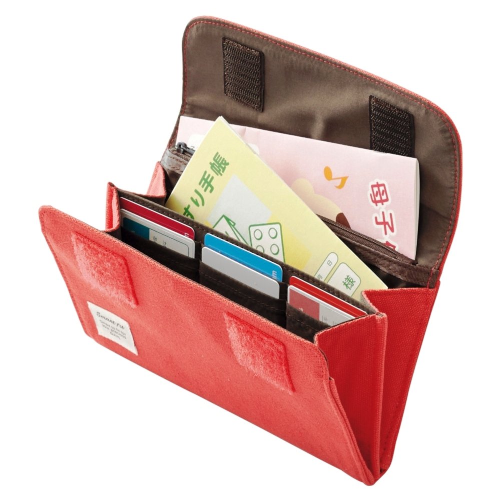 Lihit Lab A7702-3 Accordion Pouch, Large, Red