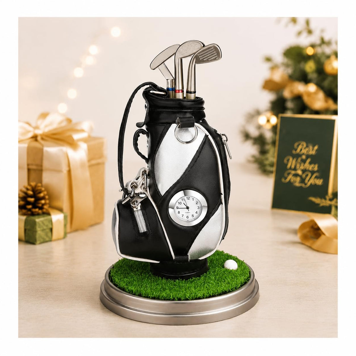 10L0L Golf Pens with Golf Bag Holder, Novelty Unique with 3 Pieces Aluminum Pen for Golf Fanatic