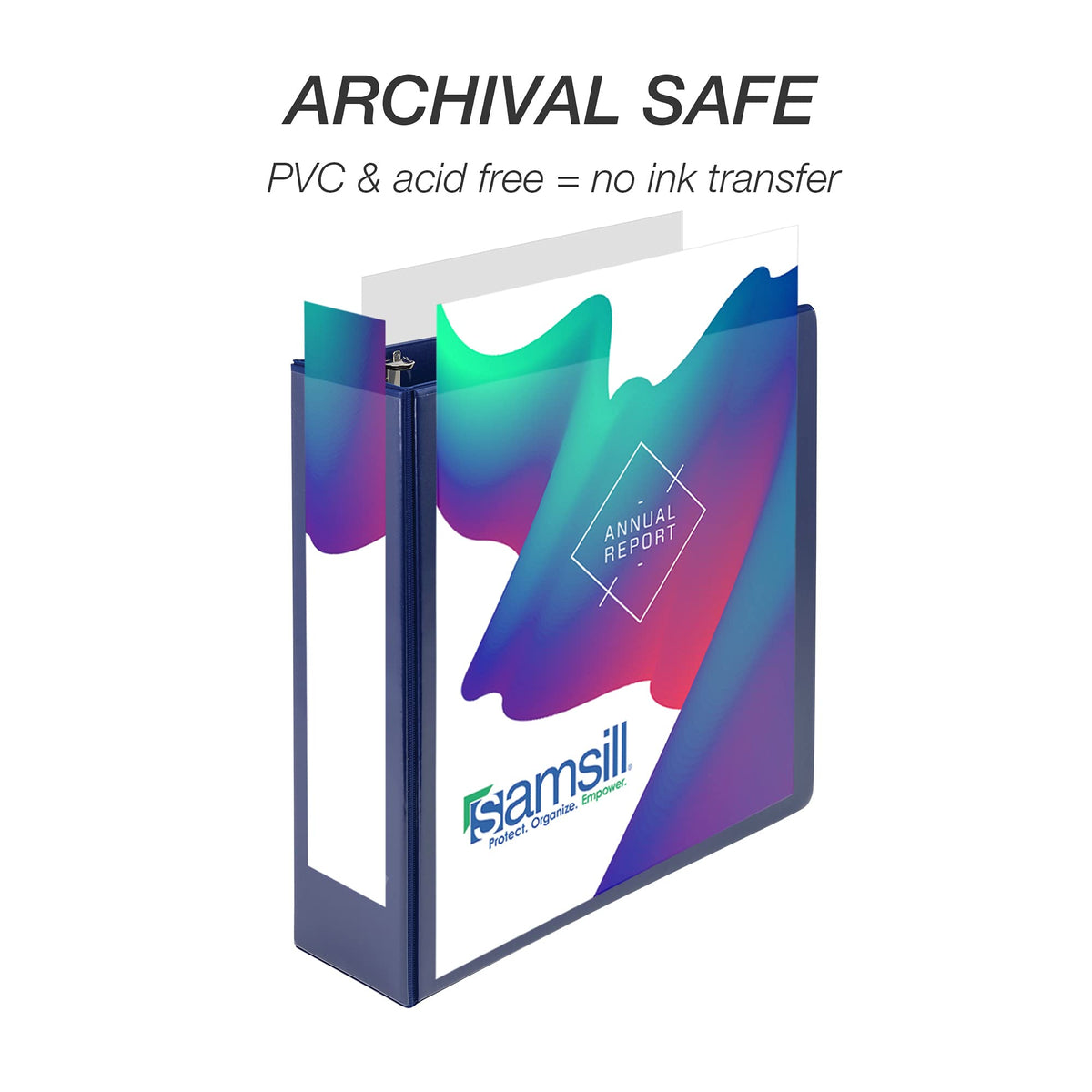 Samsill Durable 4 inch 3 Ring Binder, D Ring Binder, 100% Recycled Chipboard, Blue