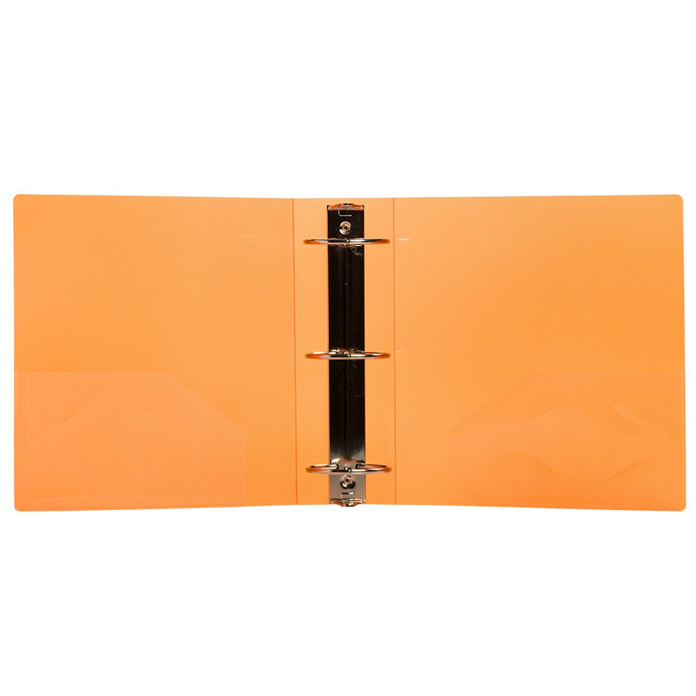 JAM PAPER Plastic 3 inch Binder - Orange 3 Ring Binder - Sold Individually