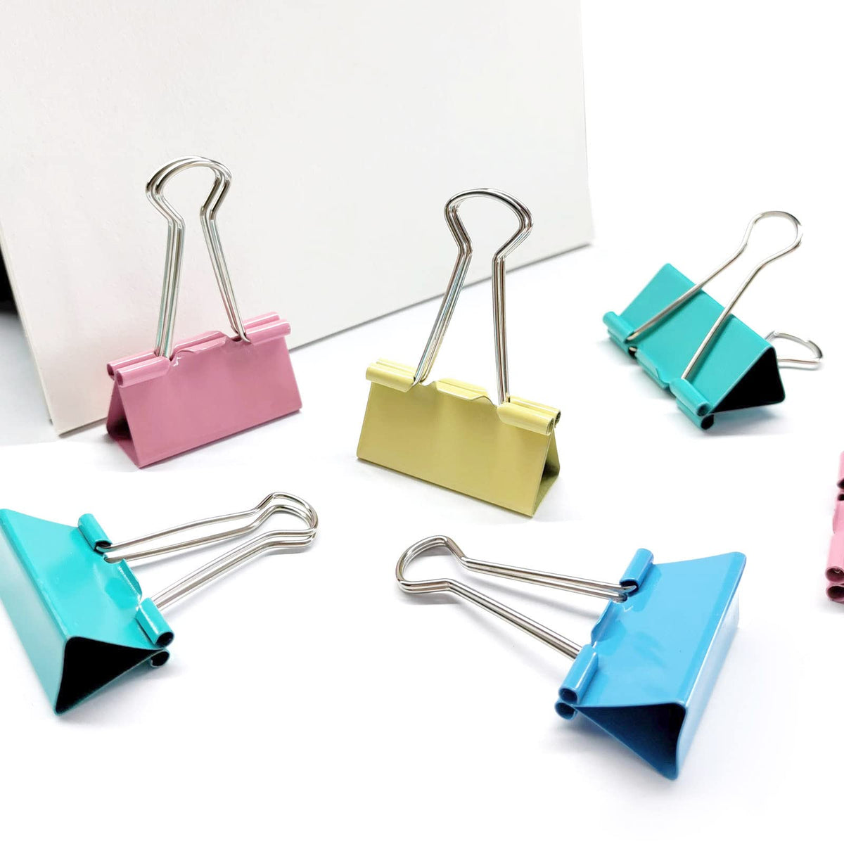 Ykimok Large Binder Clips, 1.6 inch, 24 Pack, Colored Binder Clips, Paper Clamps Large Size for