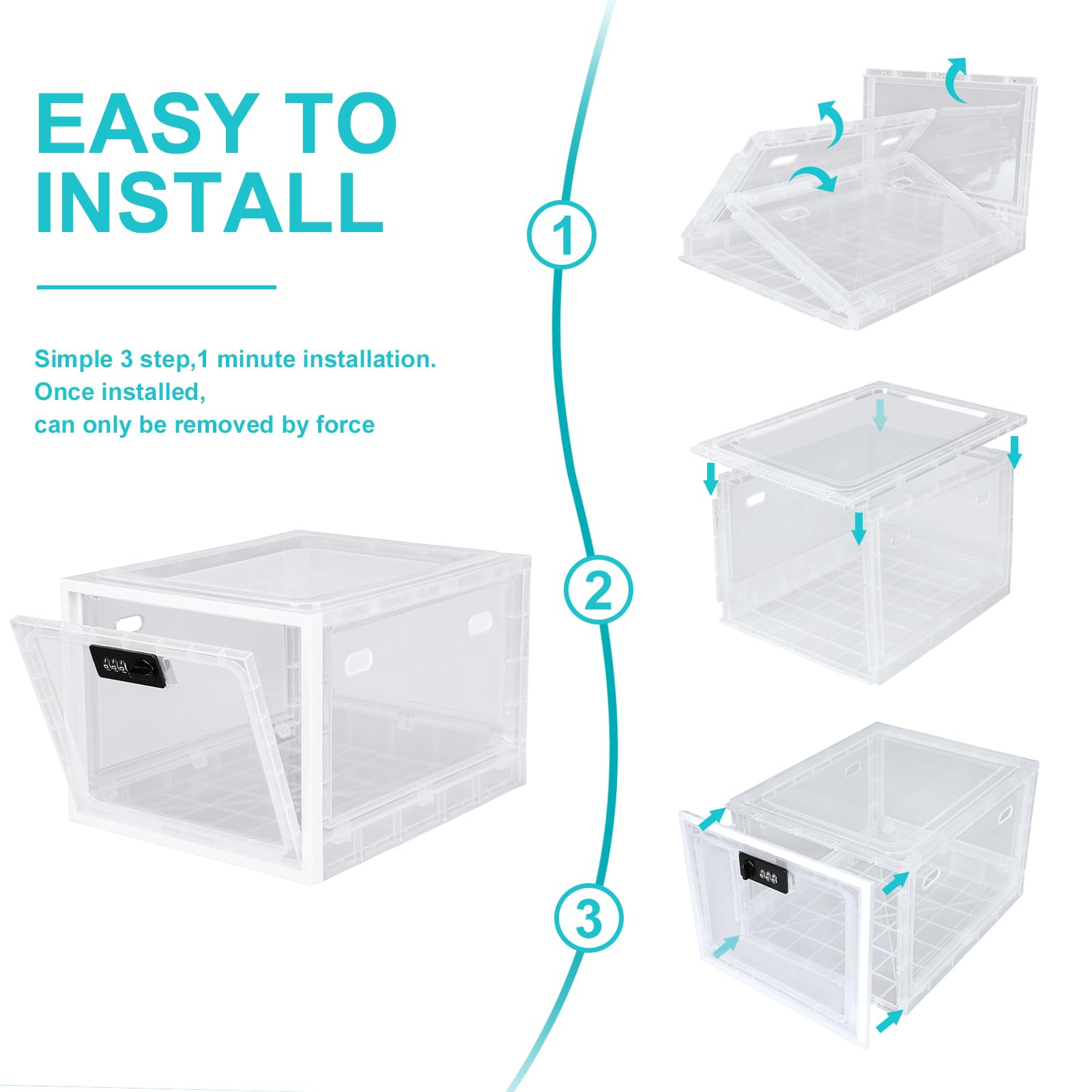 Lalifebuss Combination Lock Boxes for Personal Items, Lockable Storage Box for Office