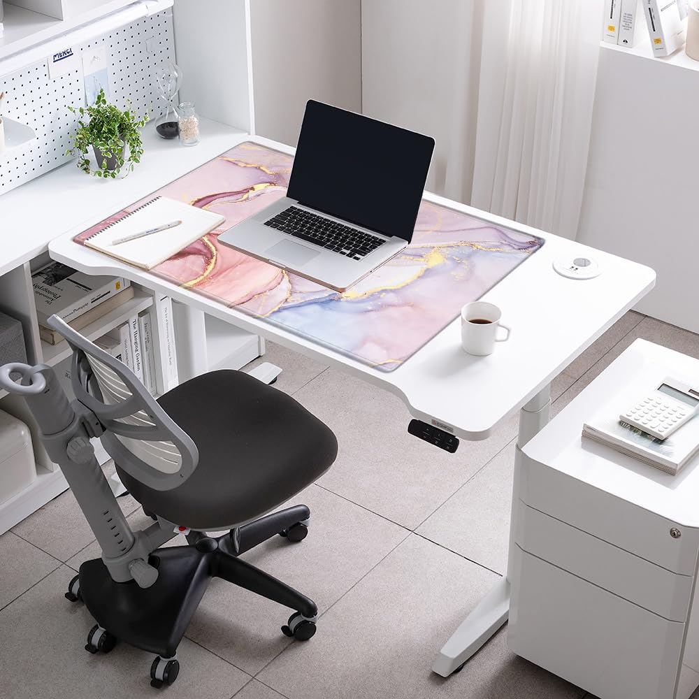 Gaming Mouse Pad 36x24 Giant Desk Mat XXXL Mousepad Extra Large Desk Pad Pink Marble Oversized Huge