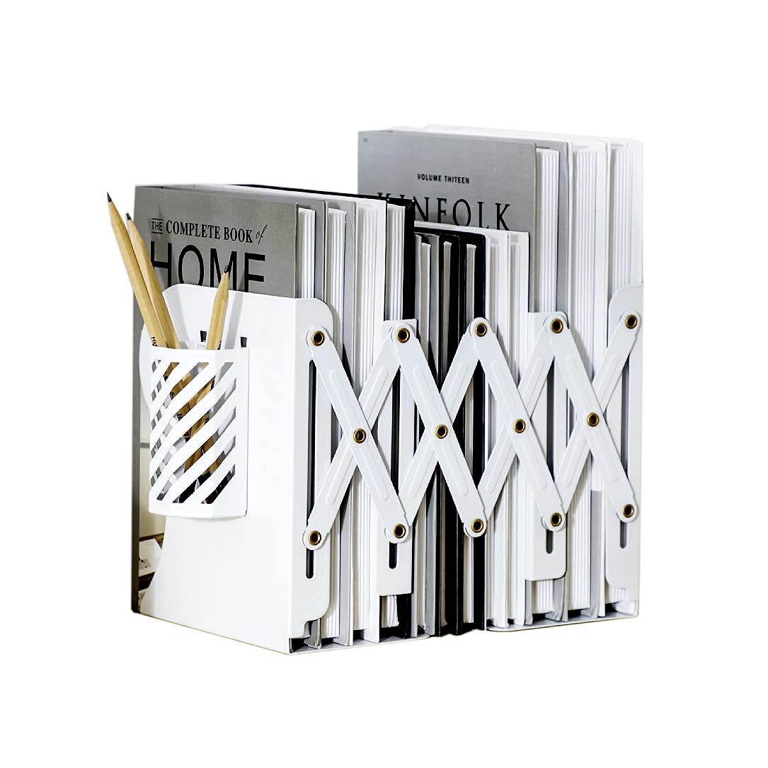 Adjustable Bookends Metal Book Ends for Heavy Book Holder Heavy Duty Bookends Nonskid Bookcase
