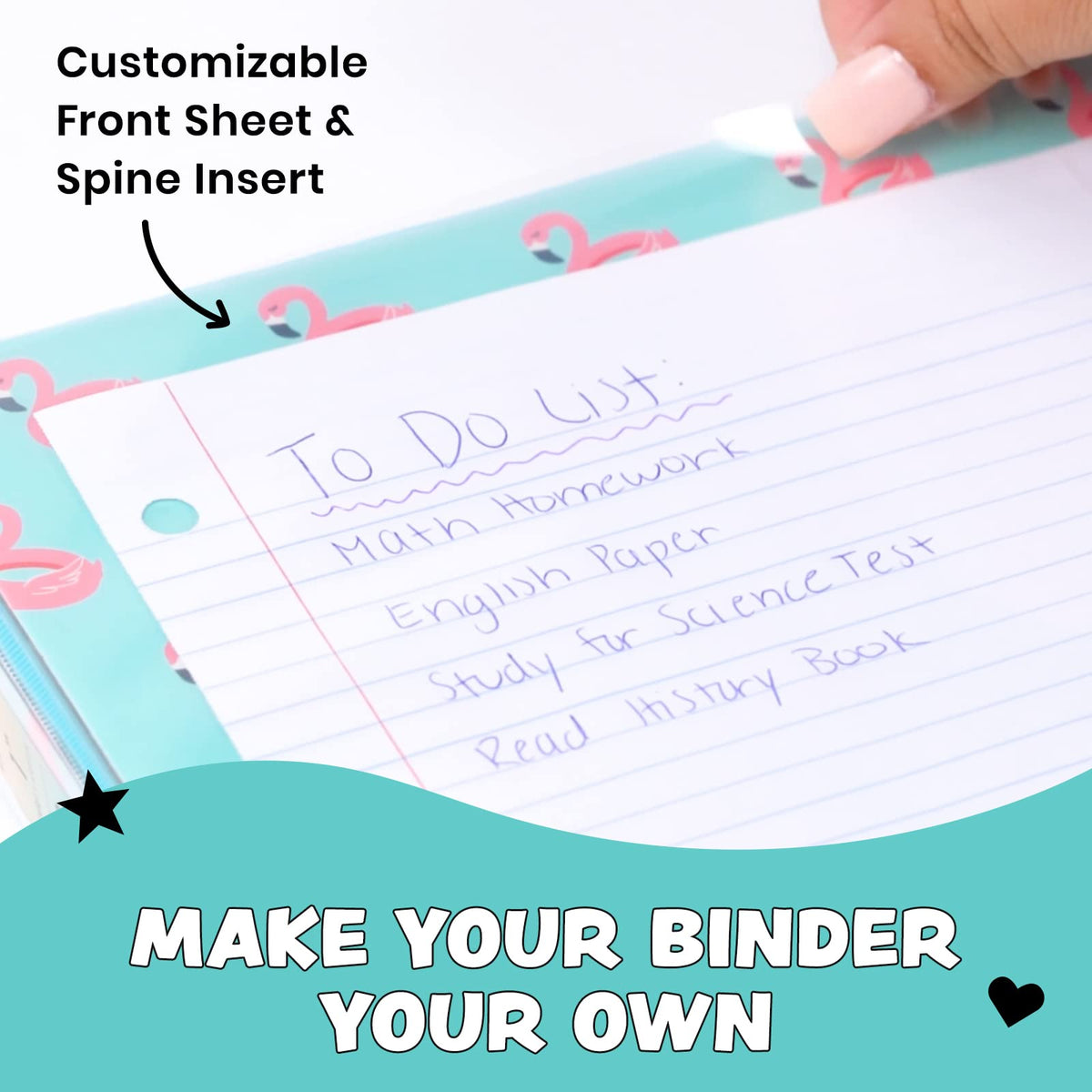 Yoobi 1 Inch Binder Set – 3-Ring Binders with 2 Pockets – Perfect for School or Office – Holds up