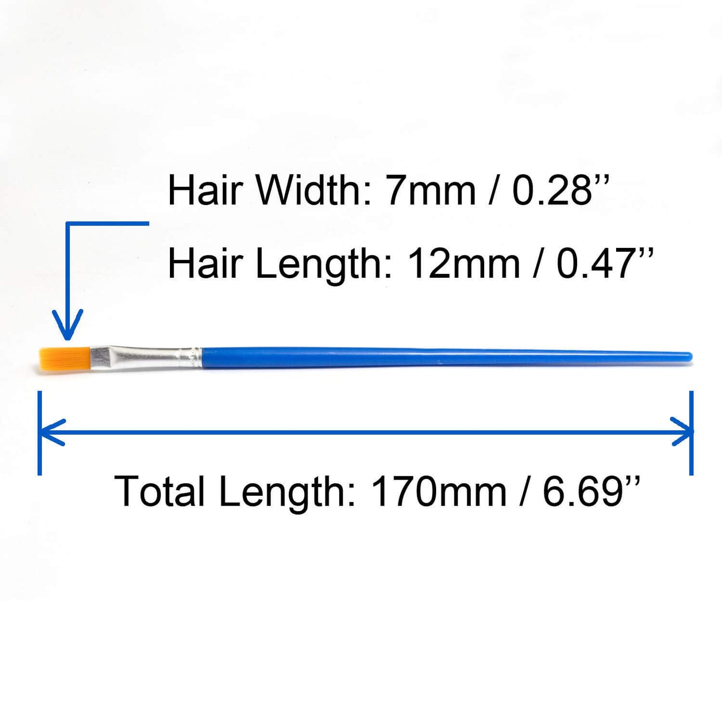 50 Pcs Flat Paint Brushes Value Pack, Synthetic Hair, Short Plastic Handle