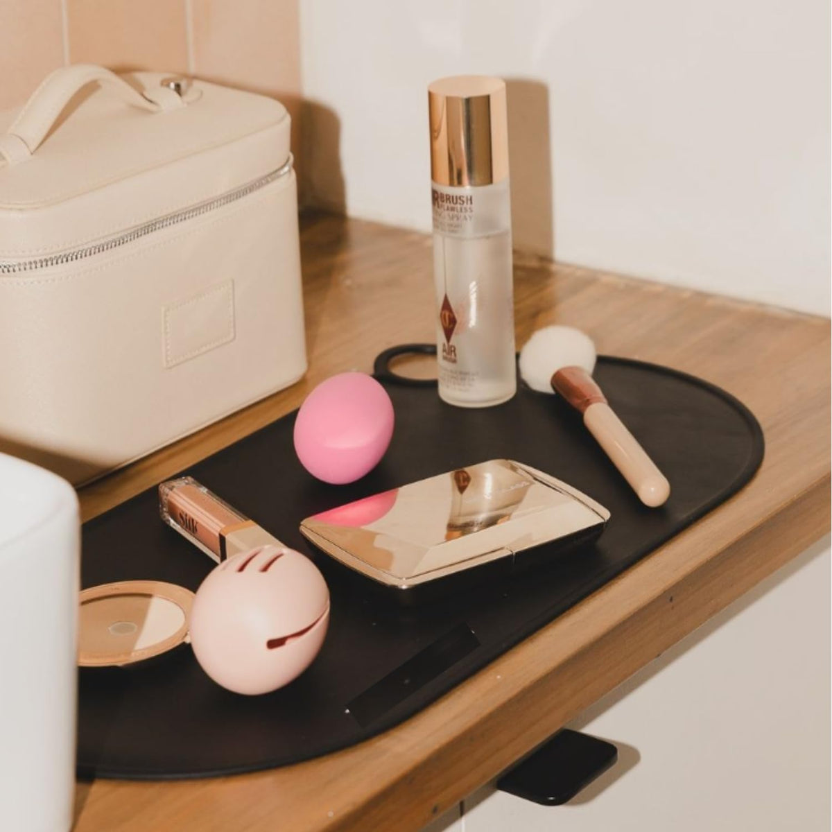 Durable Silicone Vanity Makeup Mat - Heat Resistant, Portable, and Protective | Perfect for Travel