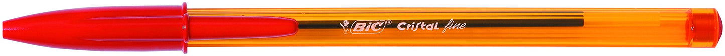 BIC Cristal Fine Ballpoint Pens - Red - Large Box of 50 Fine Point (0.8 mm) Long-Lasting Pens for
