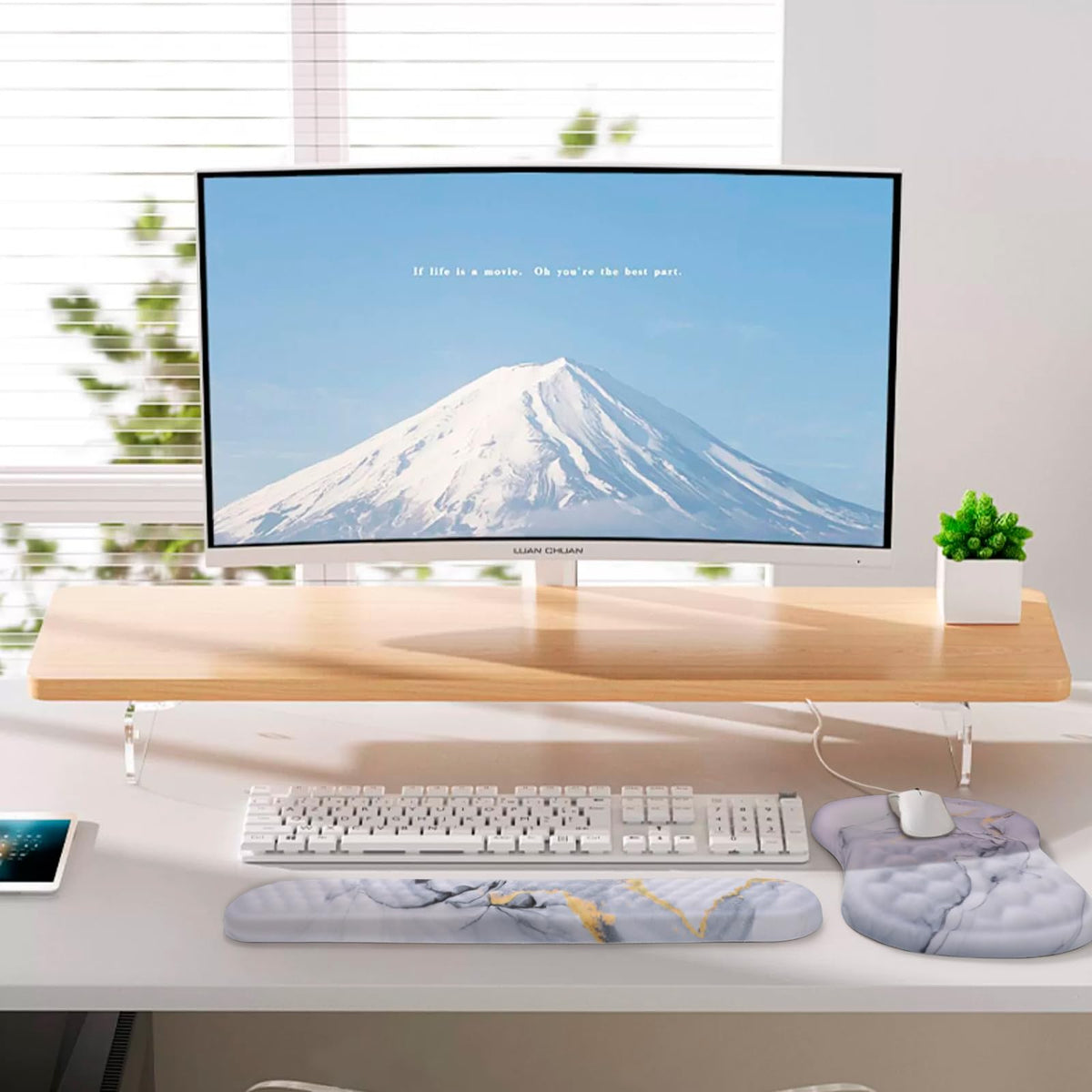 Laokiiy Ergonomic Mouse Pad with Wrist Support and Keyboard Wrist Rest Set
