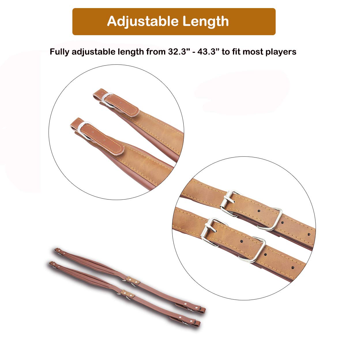 YUNNLEZT Accordion Straps,Soft PU Leather Accordion Shoulder Harness Strap