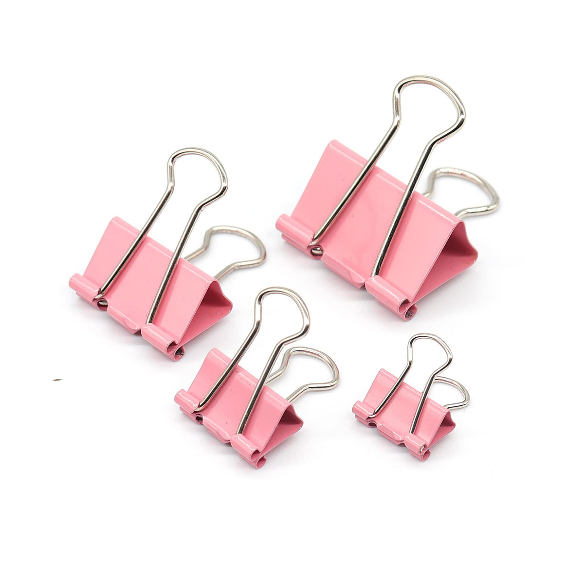 Binder Clip Paper Clamps, Assorted Sizes (Mini, Small, Medium, Large), 100 Pcs Clips for Office