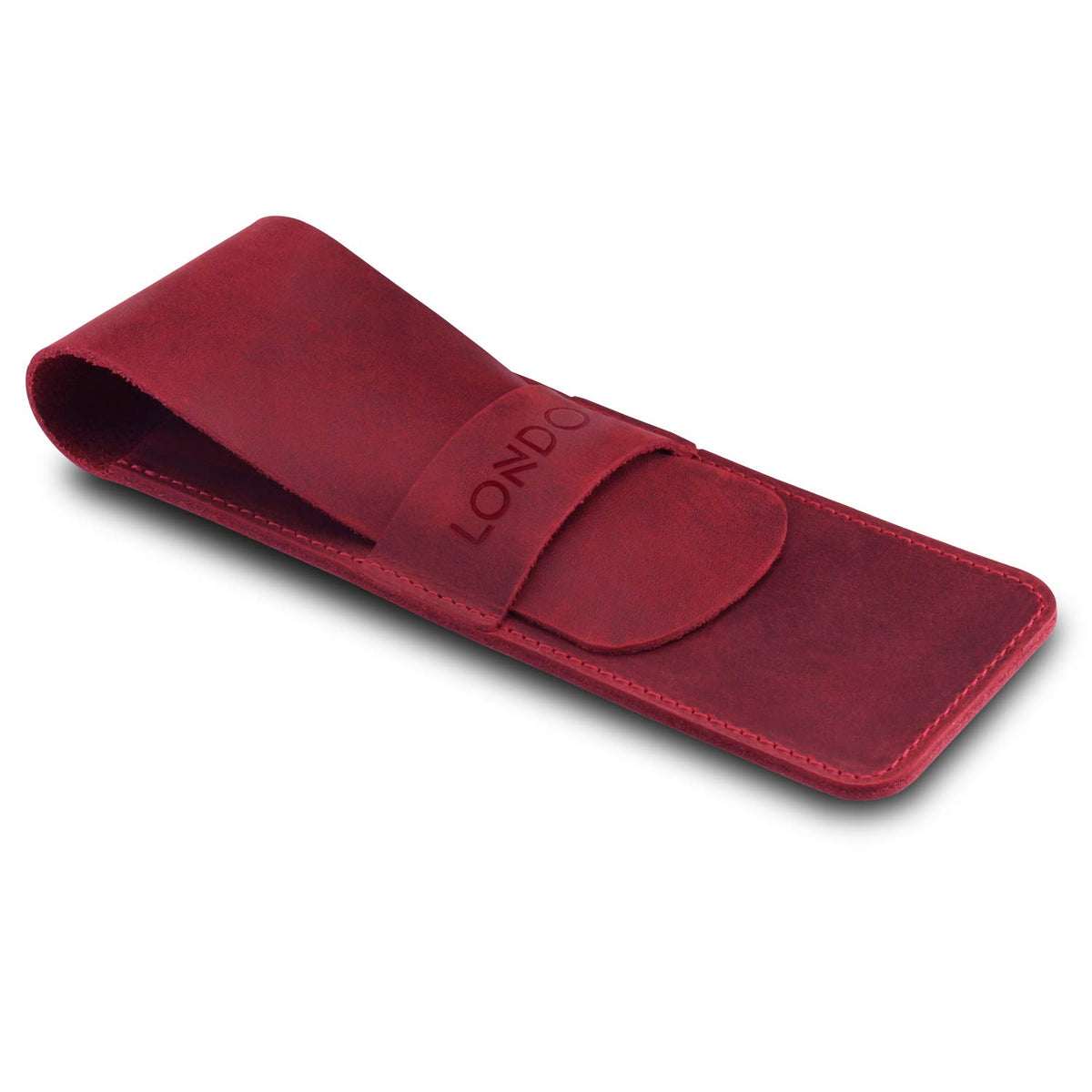 Londo Genuine Leather Pen and Pencil Case with Tuck in Flap, Stationery Bag
