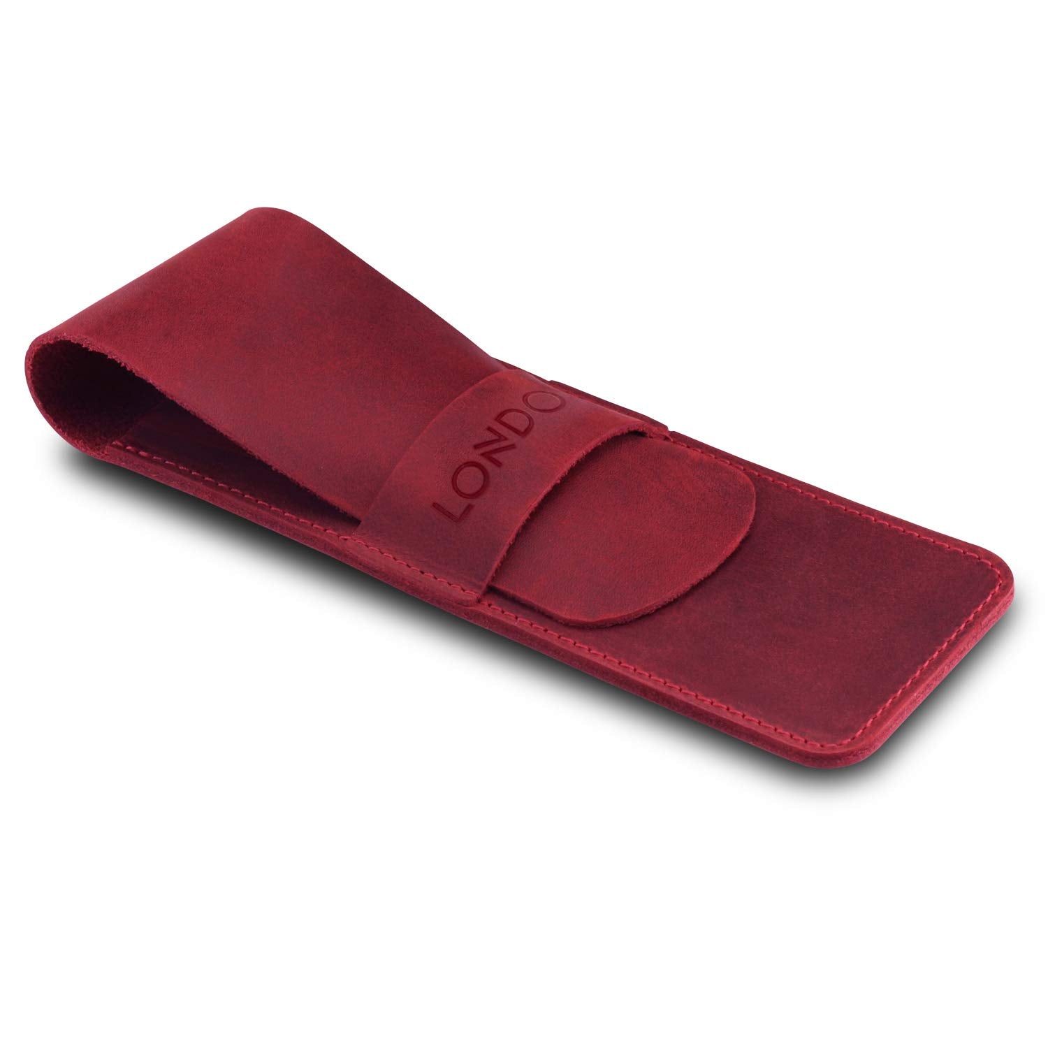 Londo Genuine Leather Pen and Pencil Case with Tuck in Flap, Stationery Bag