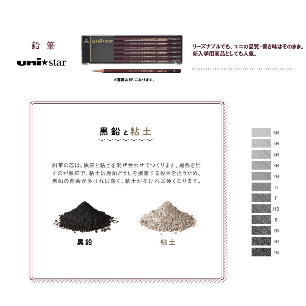 Uni pencil UNISTER hexagonal 3B US3B