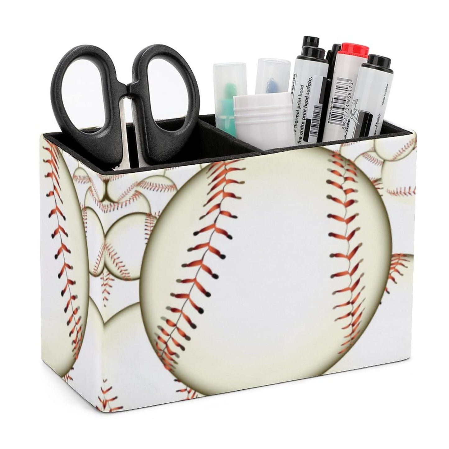 Niapessel Pencil Holder for Desk, Ball Baseball Pen Holder Storage Desktop Pen Organizer Desk
