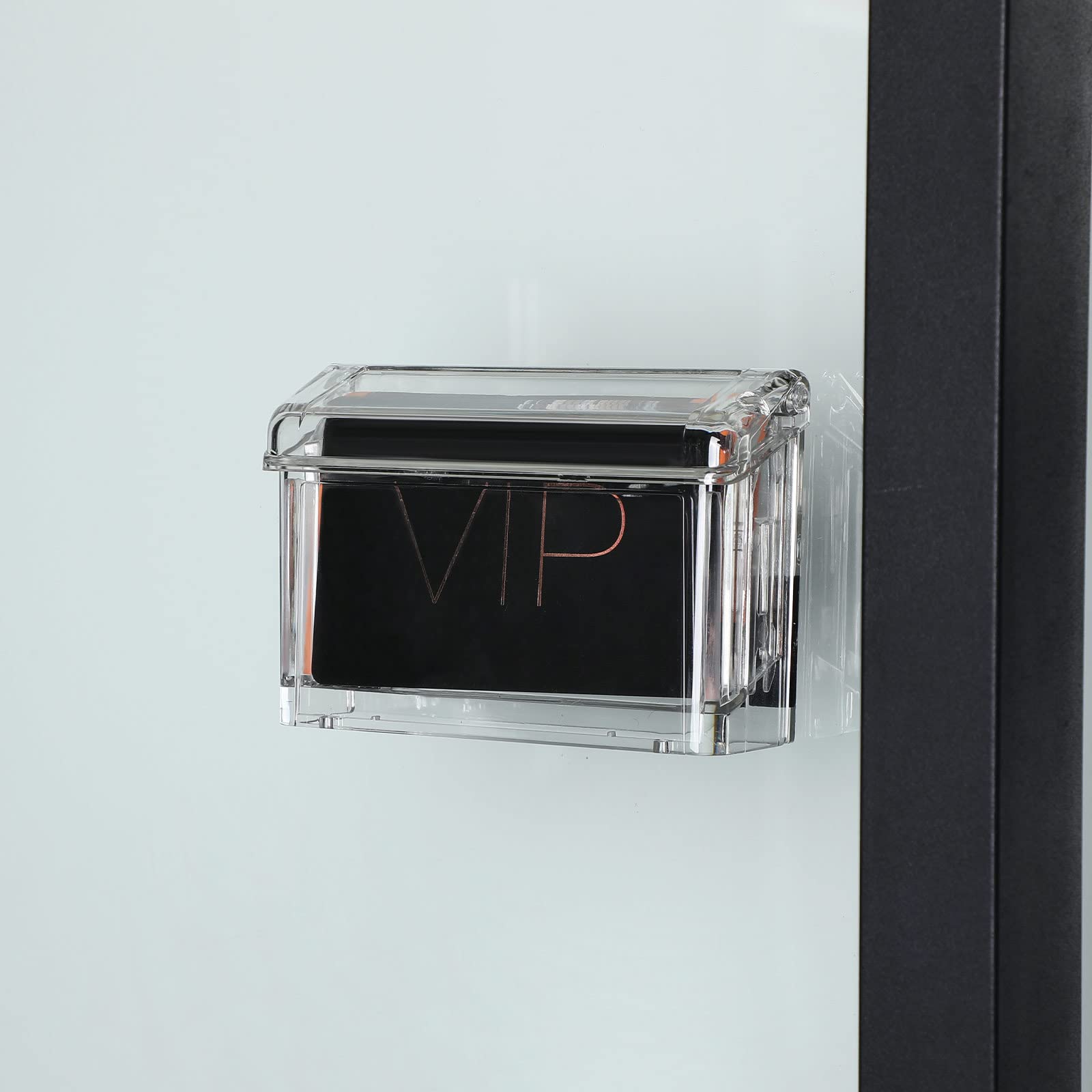 Vicenpal Outdoor Business Card Holder Clear Wall Mount Acrylic Business Card Box Included Peel and