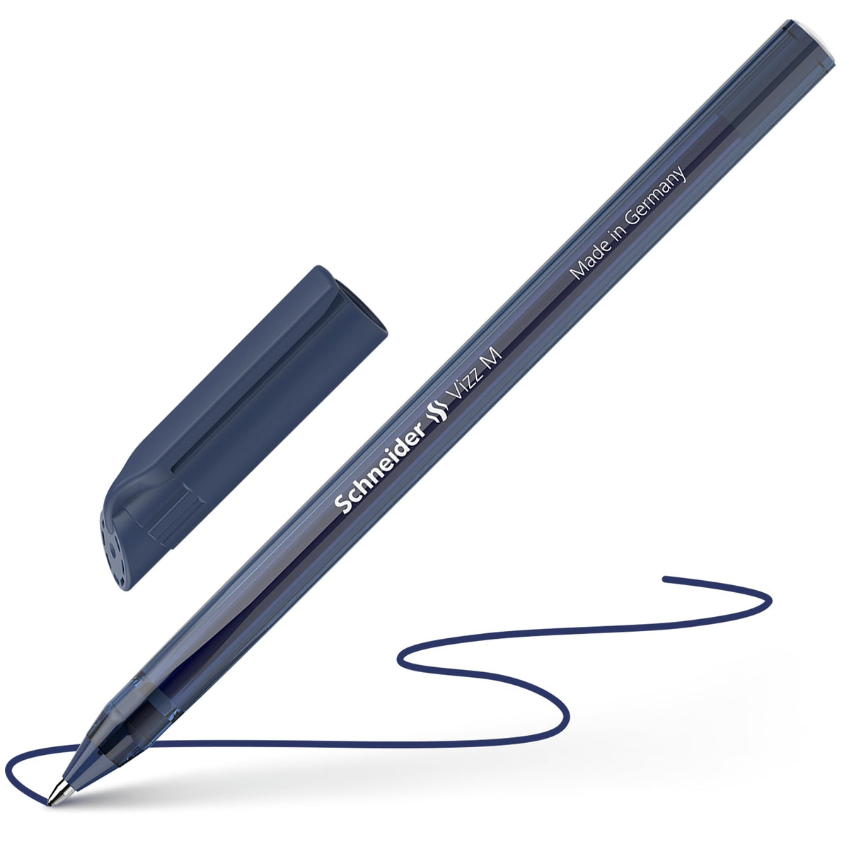 Schneider Vizz 102223 Midnight Blue Ballpoint Pen for Easy and Quick Writing - Ink Colour Barrel