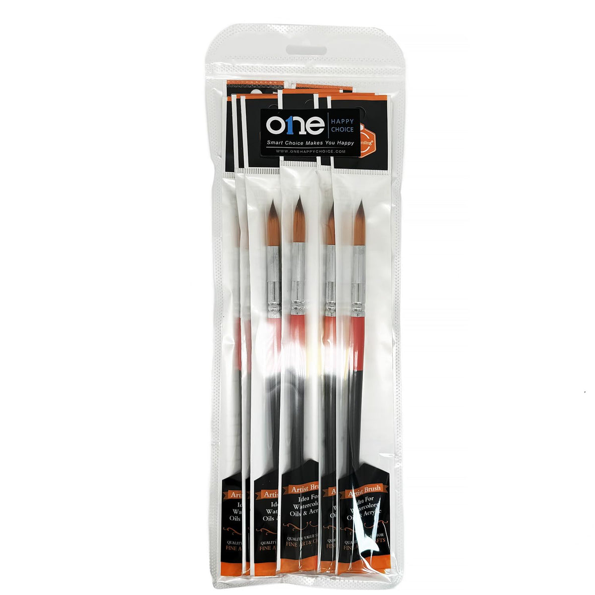 Size #10 Pointed Round Paint Brush Set of 12, Premium Taklon Synthetic Hair