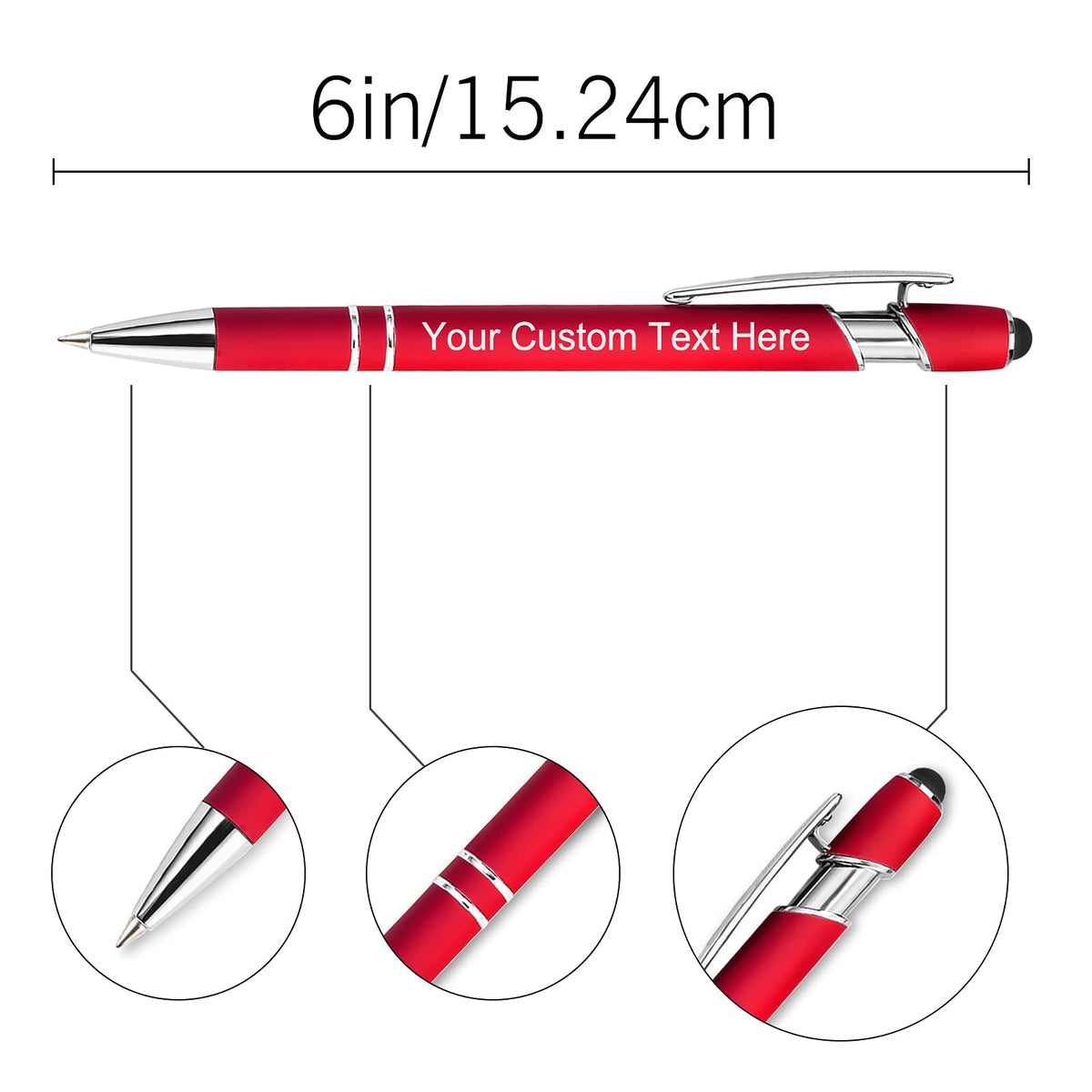 Rose Gold Personalized Custom Pens Free Engraving with Name Logo Message 20 Pack Customized