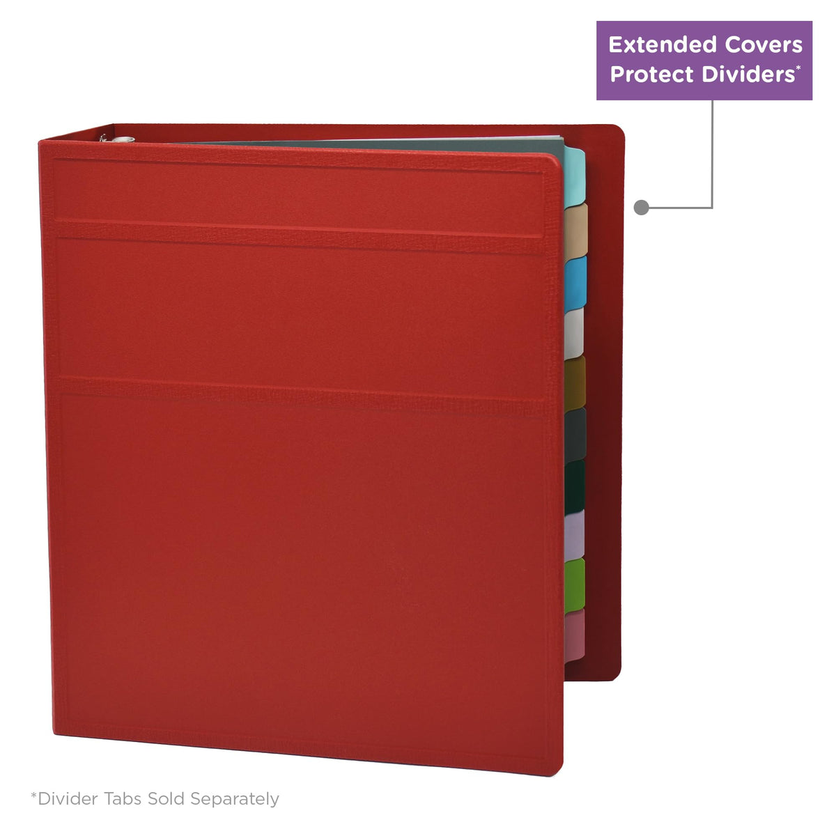 Carstens 3-Inch Heavy Duty 3-Ring Binder - Side Opening, Brick Red, Durable Plastic, Precision