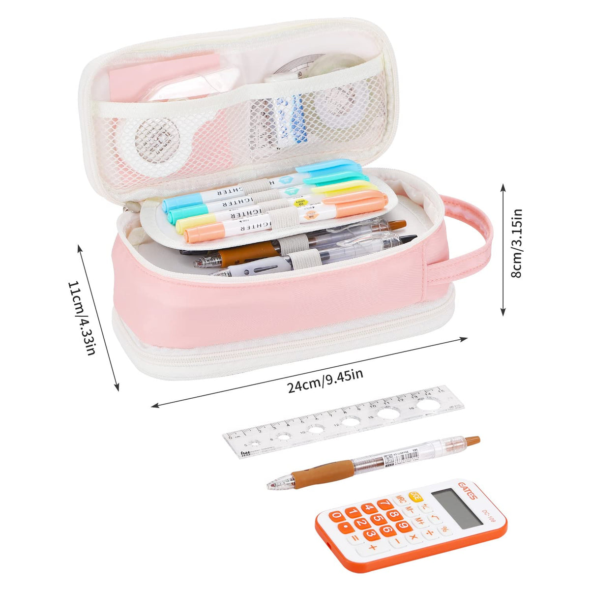 Dugio Large Pencil Case Zipper Pencil Pouch for Girls Adults Kids Aesthetic Pencils Bag Organizer